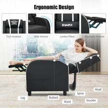 Load image into Gallery viewer, Massage Racing Gaming Single Recliner Chair-White