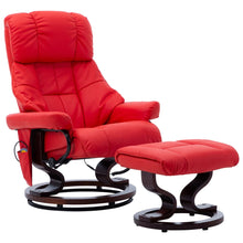 Load image into Gallery viewer, vidaXL Massage Recliner Swiveling Recliner Chair Faux Leather and Bentwood