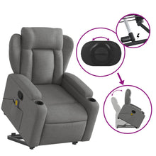 Load image into Gallery viewer, vidaXL Stand up Massage Recliner Chair Dark Gray Fabric