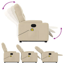 Load image into Gallery viewer, vidaXL Stand up Massage Recliner Chair Cream Fabric