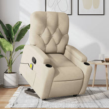 Load image into Gallery viewer, vidaXL Stand up Massage Recliner Chair Cream Fabric