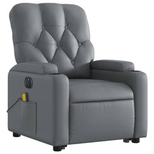 Load image into Gallery viewer, vidaXL Electric Stand up Massage Recliner Chair Gray Faux Leather