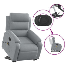 Load image into Gallery viewer, vidaXL Stand up Massage Recliner Chair Light Gray Fabric