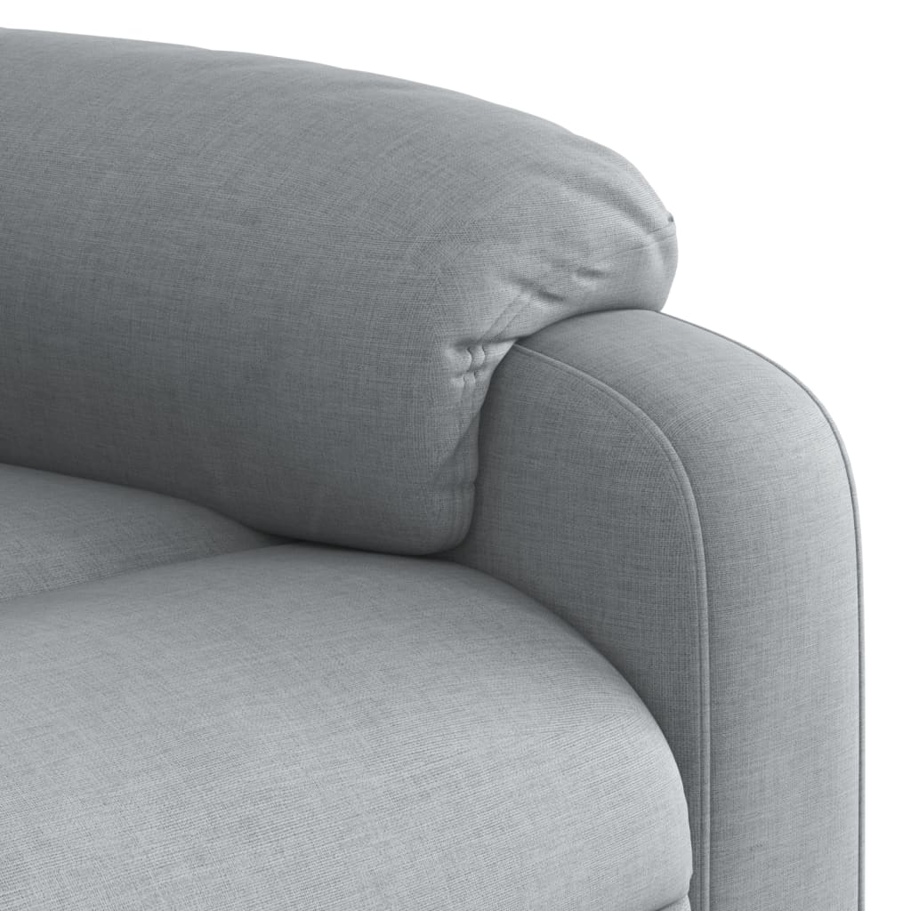 vidaXL Stand up Massage Recliner Chair Light Gray Fabric