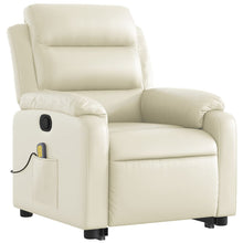 Load image into Gallery viewer, vidaXL Stand up Massage Recliner Chair Cream Faux Leather