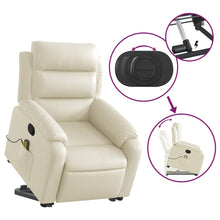 Load image into Gallery viewer, vidaXL Stand up Massage Recliner Chair Cream Faux Leather