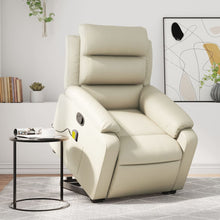 Load image into Gallery viewer, vidaXL Stand up Massage Recliner Chair Cream Faux Leather