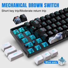 Load image into Gallery viewer, 60% Mechanical Gaming Keyboard with Blue Switches – Compact Sea Blue Backlit