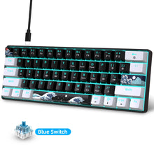 Load image into Gallery viewer, 60% Mechanical Gaming Keyboard with Blue Switches – Compact Sea Blue Backlit