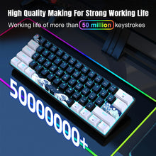 Load image into Gallery viewer, 60% Mechanical Gaming Keyboard with Blue Switches – Compact Sea Blue Backlit