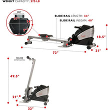 Load image into Gallery viewer, Sunny Health &amp; Fitness Rowing Machine with Optional Magnetic Rower or Air Rower Exclusive SunnyFit App
