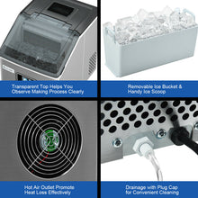 Load image into Gallery viewer, 48lbs Stainless Ice Maker with LCD &amp; Self-Cleaning