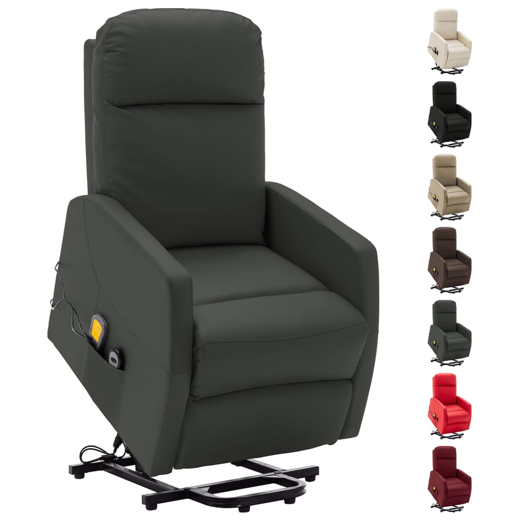 vidaXL Power Lift Recliner Electric Lift Chair for Home Theater Faux Leather